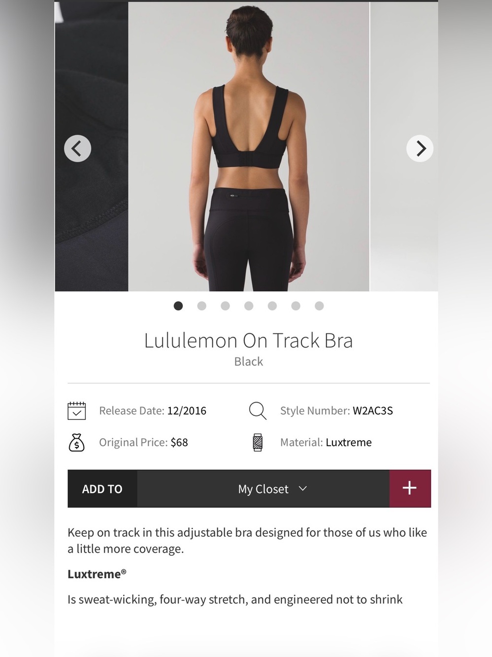 Lululemon On Track Bra In Black - Picture 5 of 5